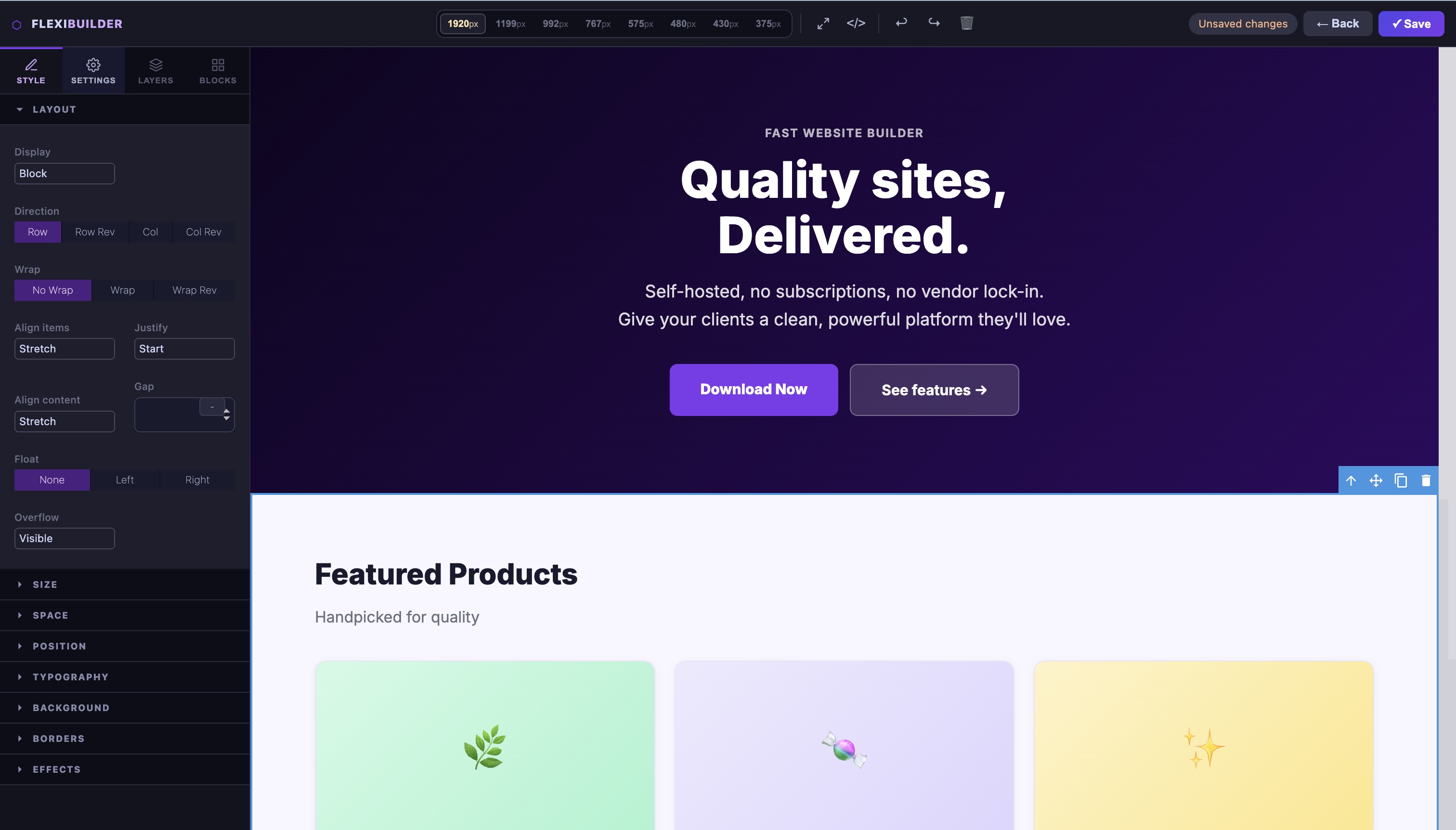 Pagezy visual builder